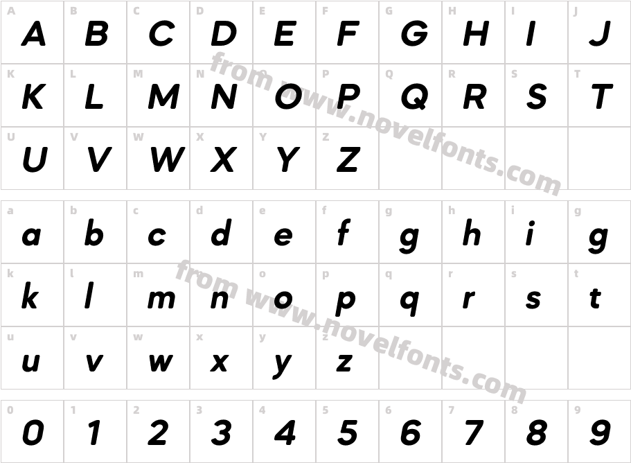 Mazzard SoftM Bold ItalicCharacter Map