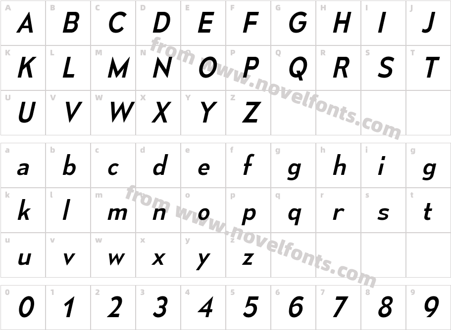 Mesmerize Rg ItalicCharacter Map