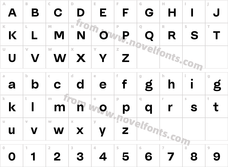 Mc Queen Grotesk Trial BoldCharacter Map