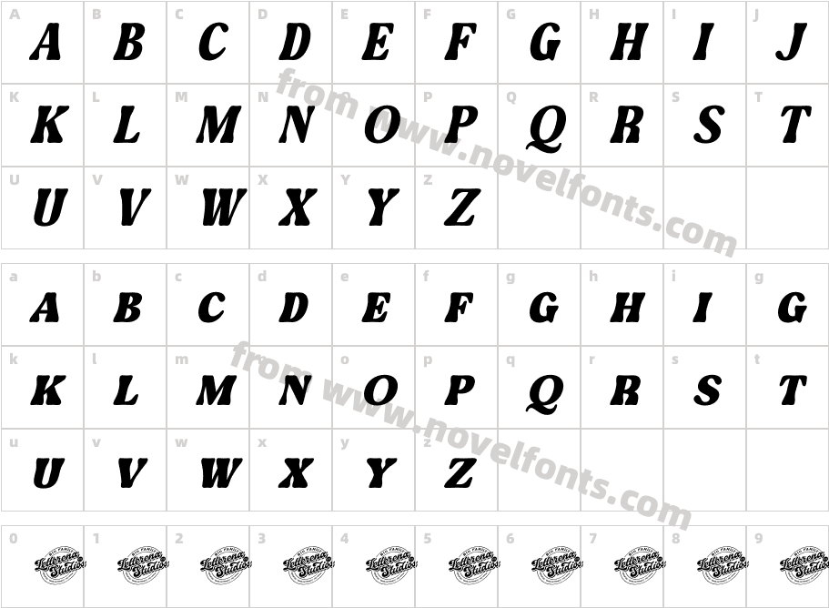 Mebtho Francy DEMO VERSION ItalicCharacter Map