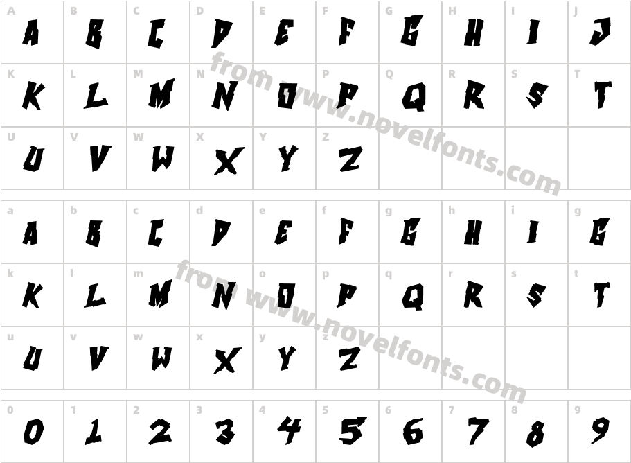 Mechapunk Bold ItalicCharacter Map