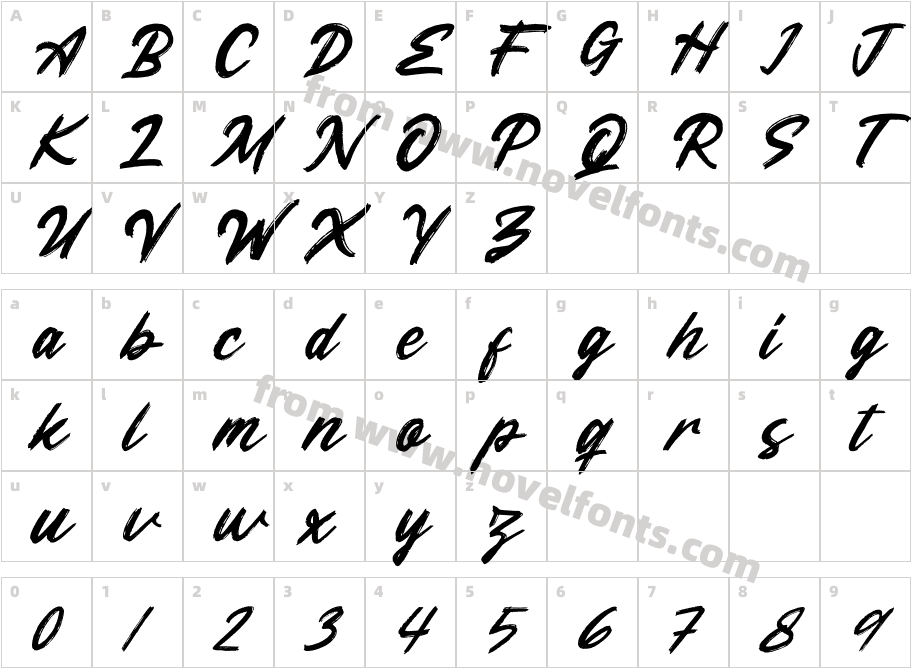 Meega Juctice ItalicCharacter Map