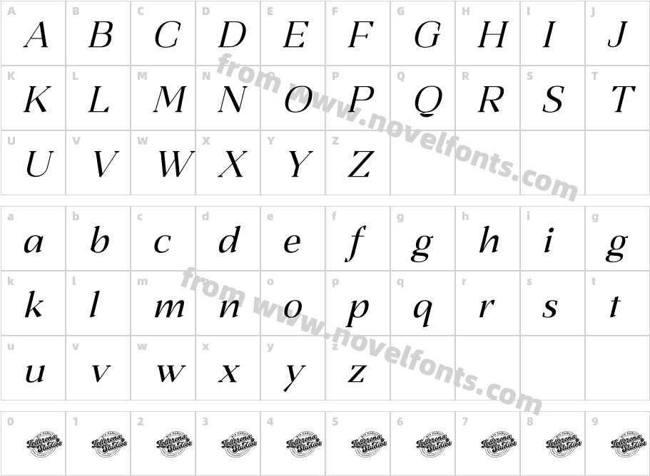 Mefidows DEMO VERSION ItalicCharacter Map