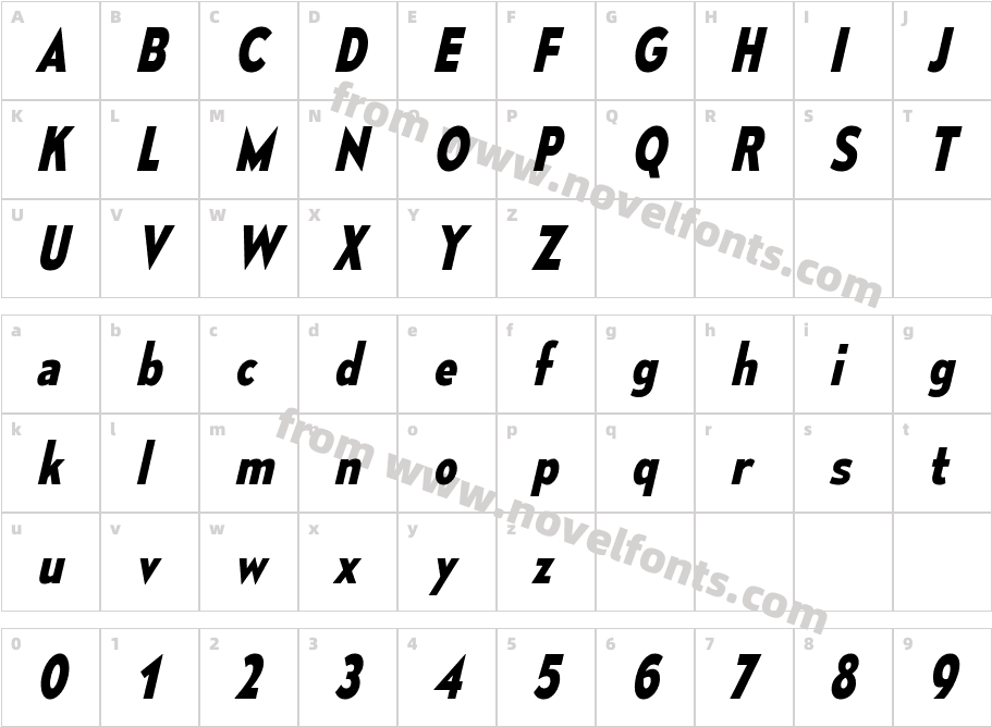 Mesmerize Sc Rg Bold ItalicCharacter Map