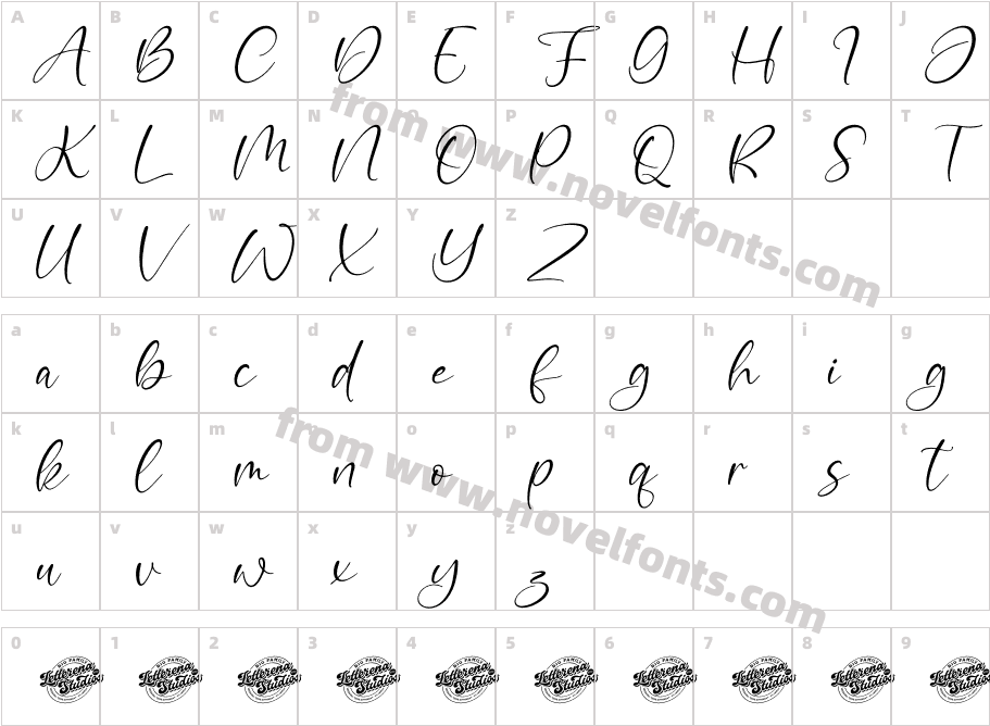 Megastik Bouquet Italic DEMO VE ItalicCharacter Map
