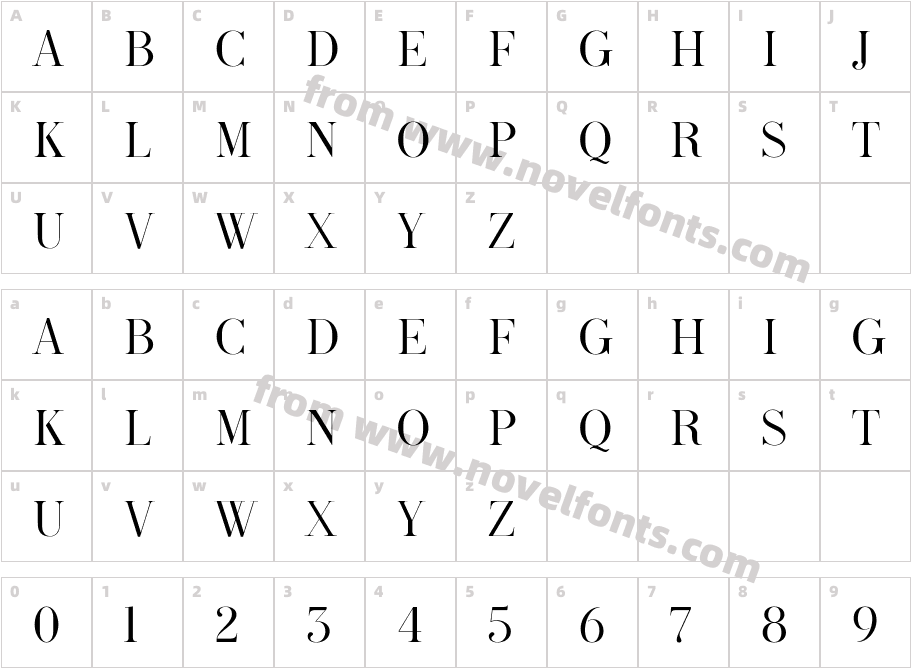 Melanic Black Serif Demo RegularCharacter Map