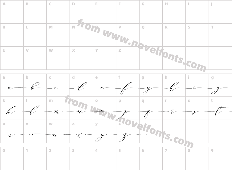 Melika Letter BCharacter Map