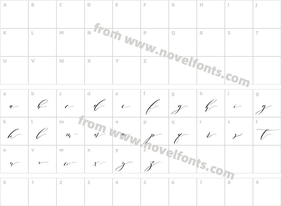 Melika Letter DCharacter Map