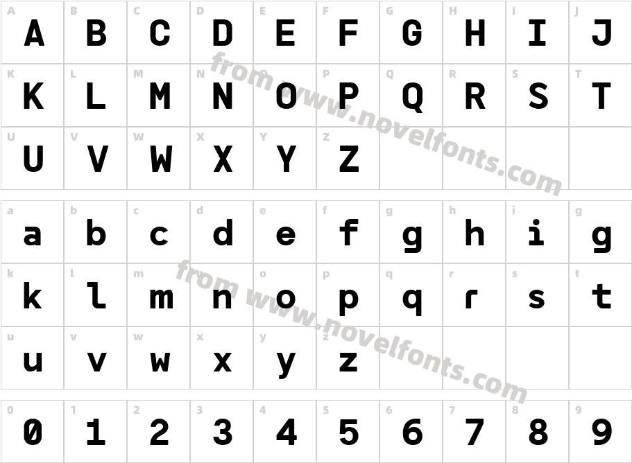 Meltmino Extra BoldCharacter Map