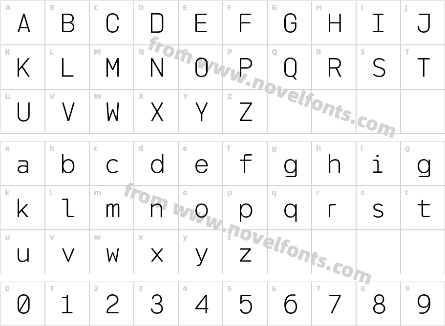 Meltmino Extra LightCharacter Map