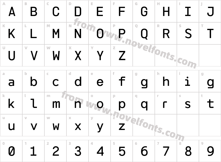 Meltmino MediumCharacter Map