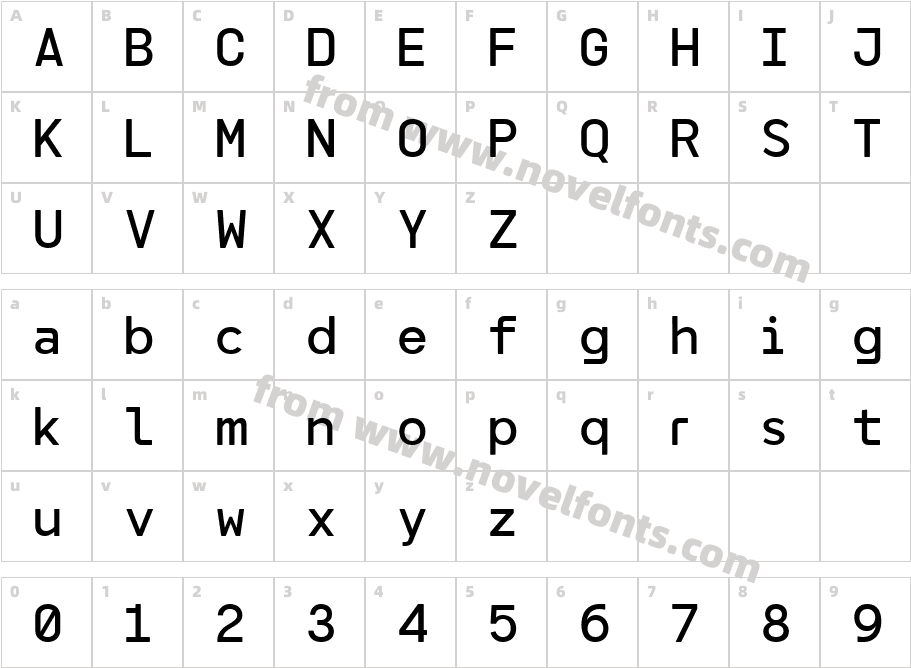 Meltmino MediumCharacter Map