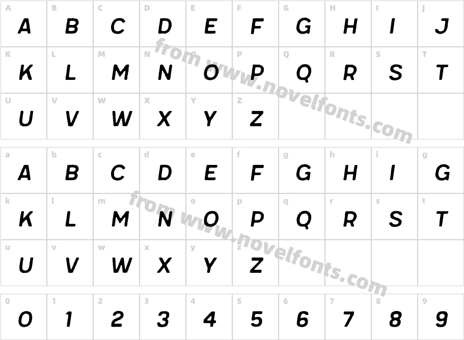 Meltow San 200 Handmade ItalicCharacter Map