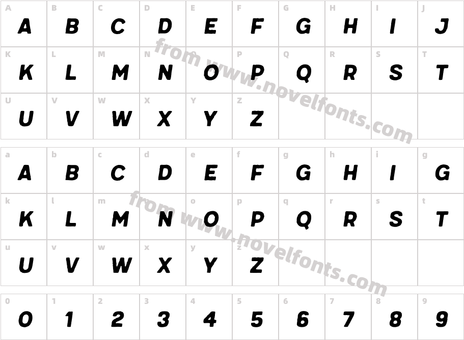 Meltow San 300 Handmade ItalicCharacter Map