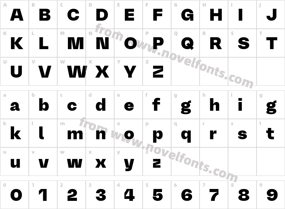 Mena Grotesk BlackCharacter Map