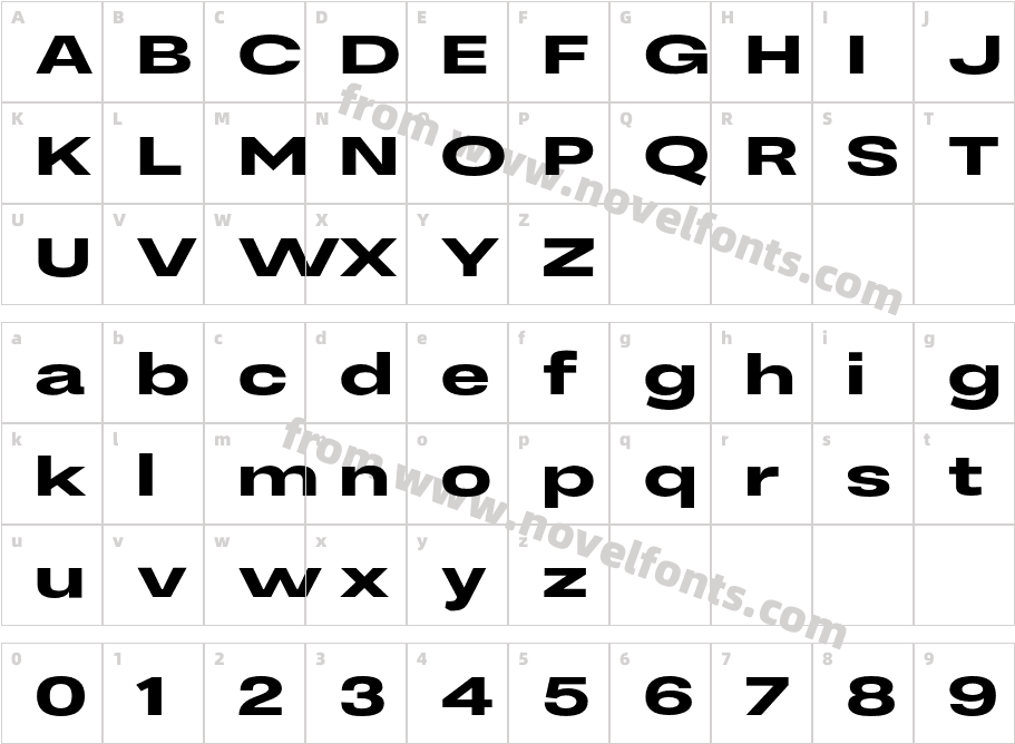 Menda BoldCharacter Map