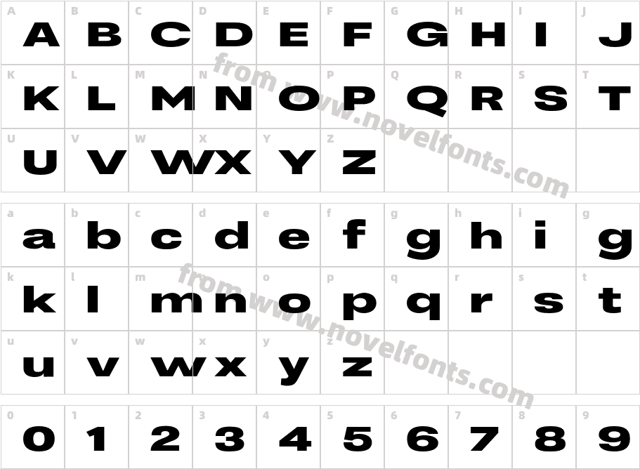 Menda Extra BoldCharacter Map