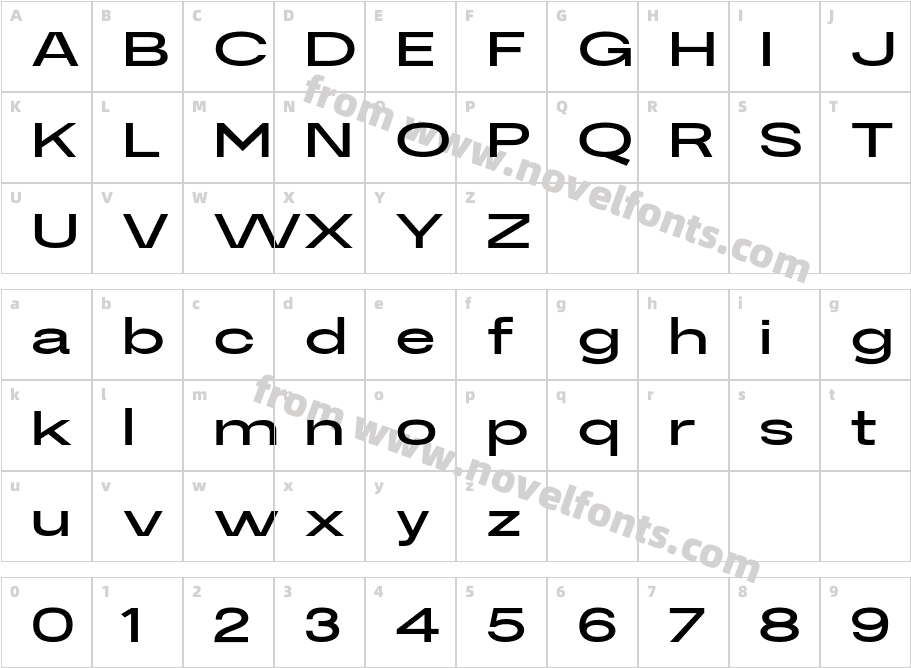 Menda MediumCharacter Map