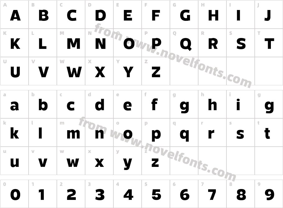 Mensch Extra BoldCharacter Map