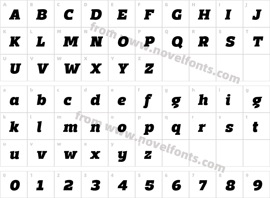 Mensch Serif Black ItalicCharacter Map