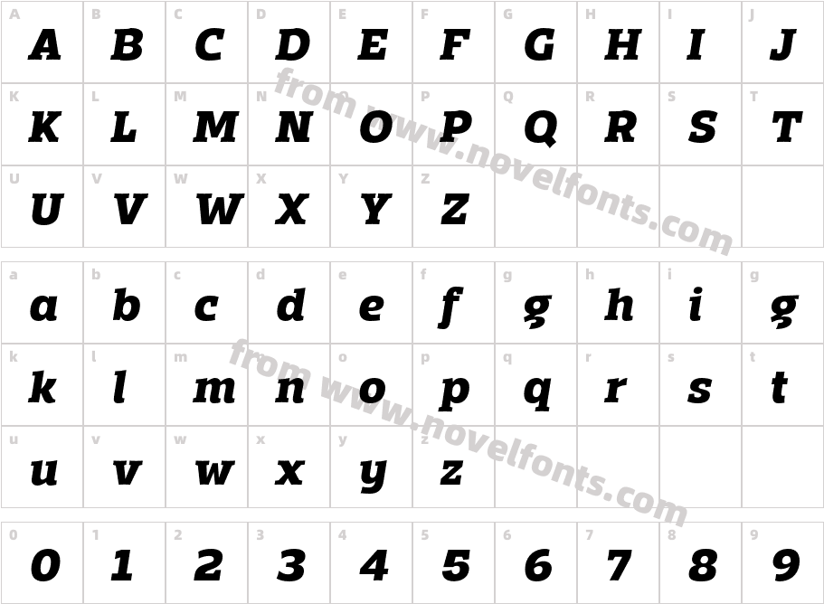 Mensch Serif Extra Bold ItalicCharacter Map