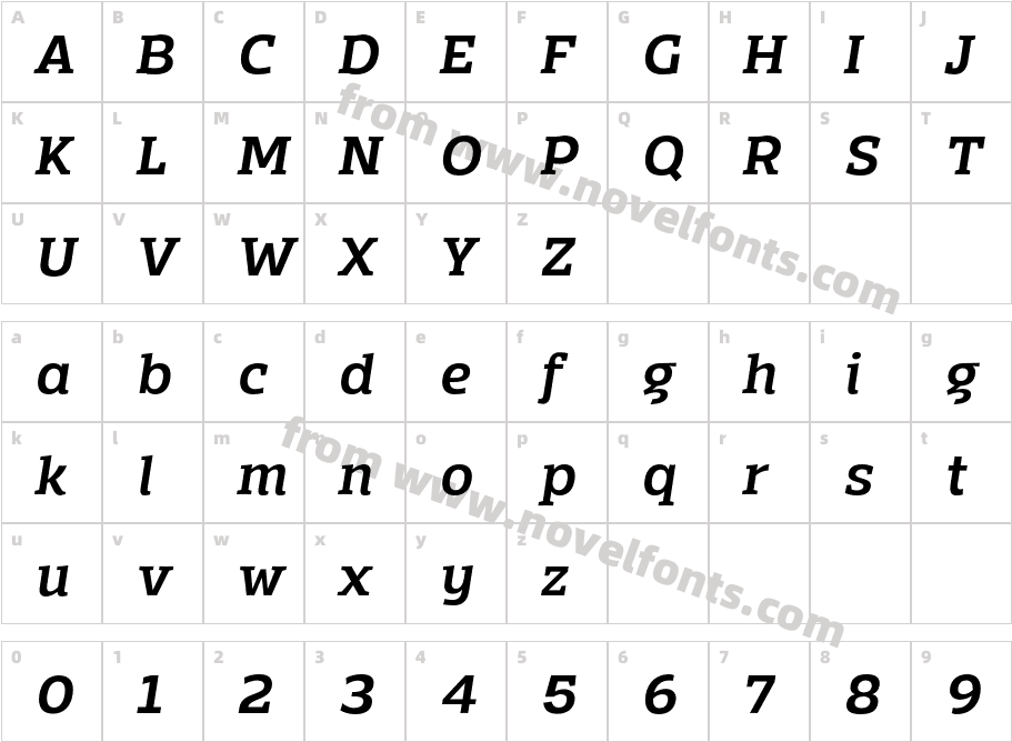 Mensch Serif Semibold ItalicCharacter Map
