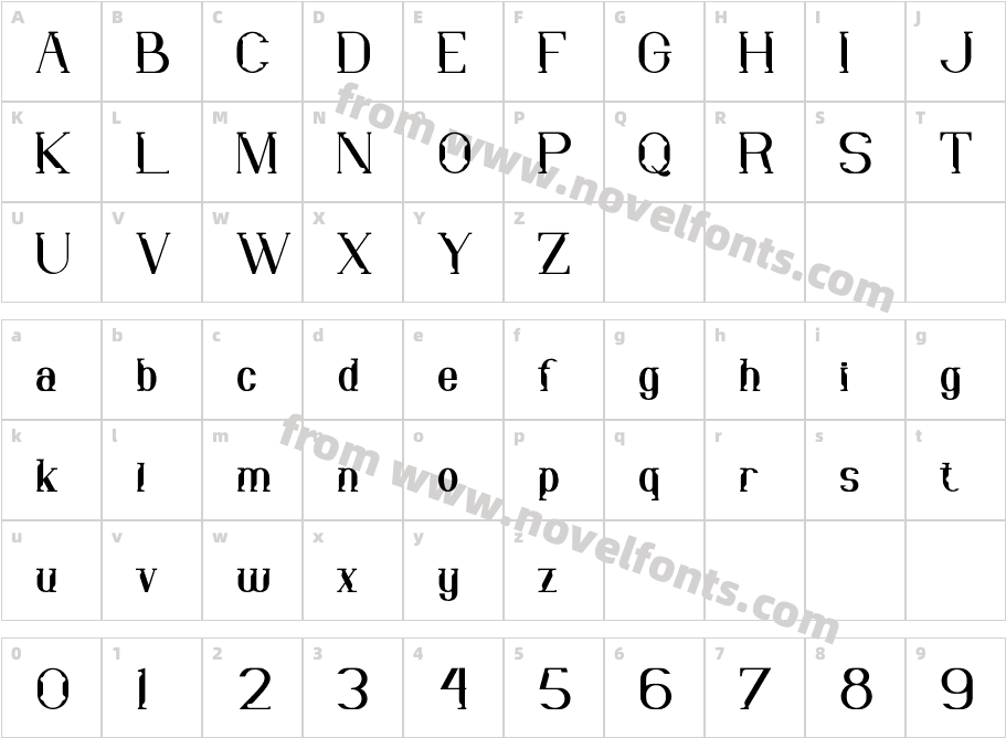 Meoni RegularCharacter Map