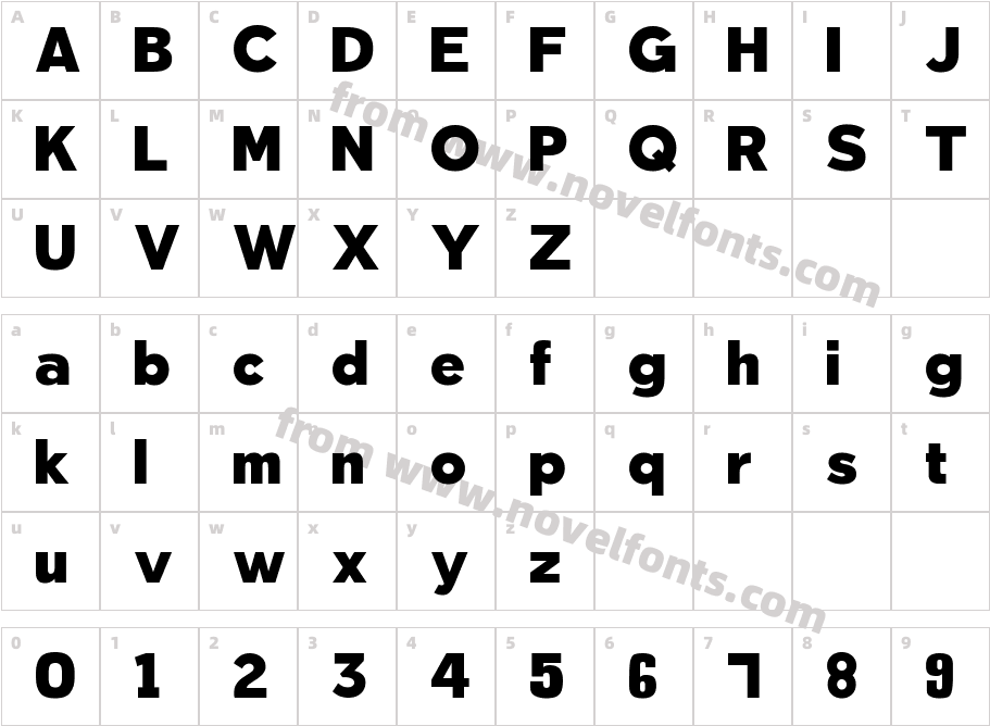 Meont BoldCharacter Map