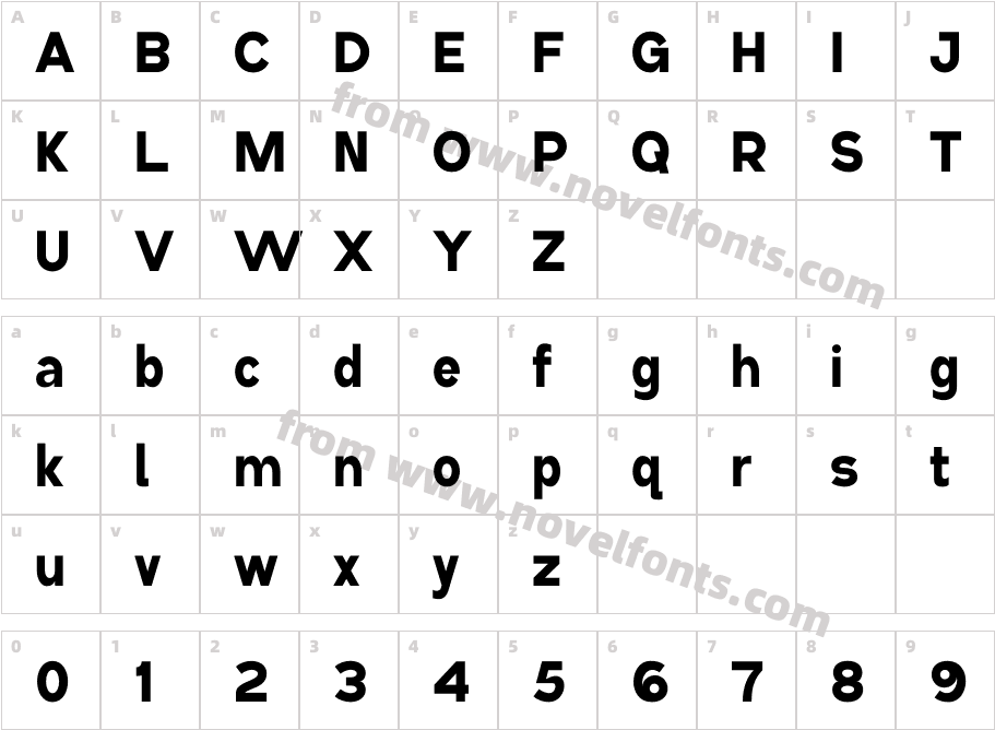 Merculia BoldCharacter Map