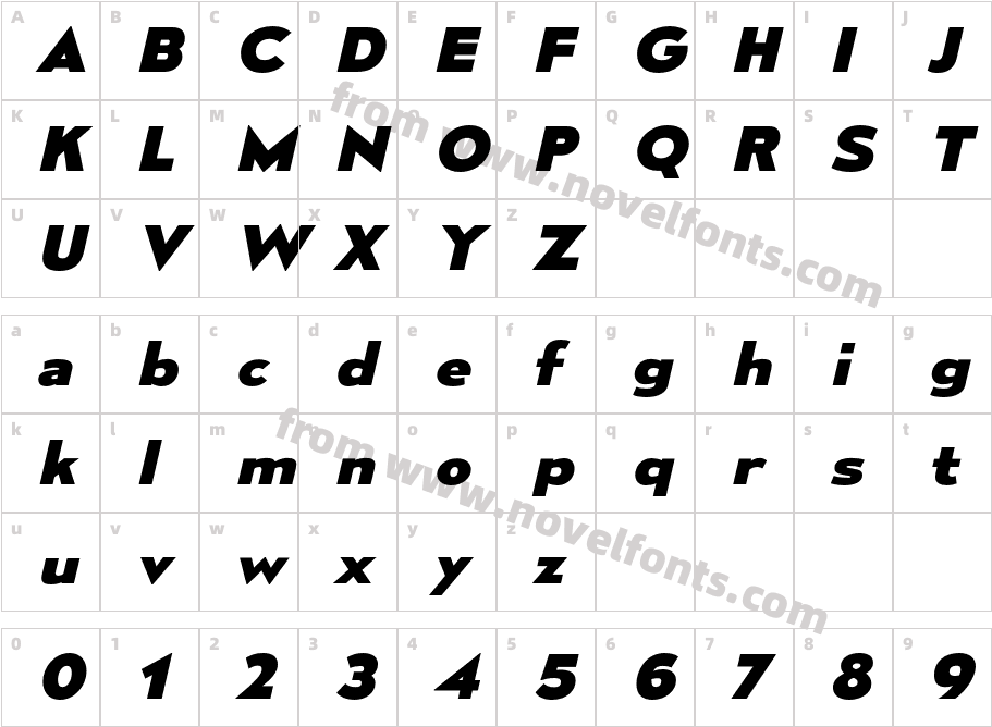 Mesmerize Ex Eb ItalicCharacter Map