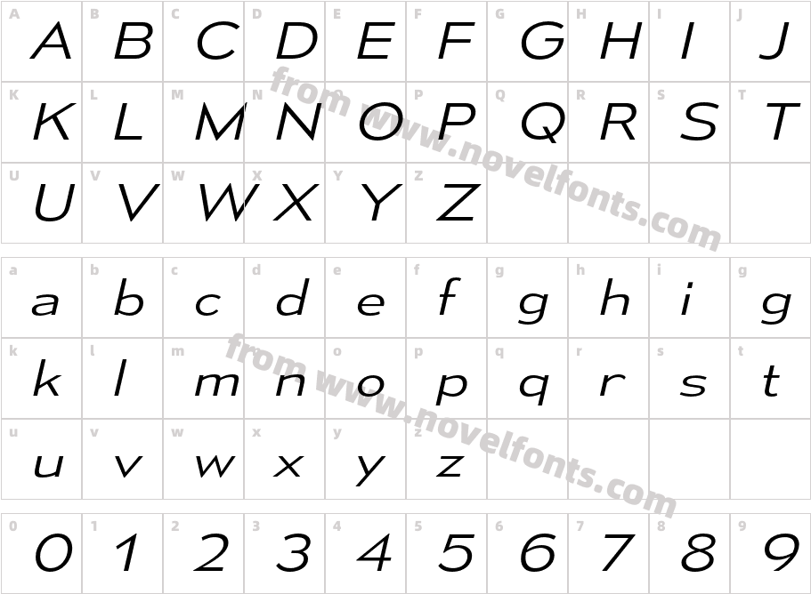 Mesmerize Ex Lt ItalicCharacter Map