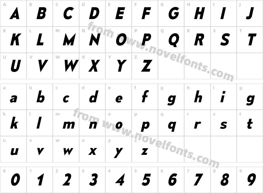 Mesmerize Rg Bold ItalicCharacter Map