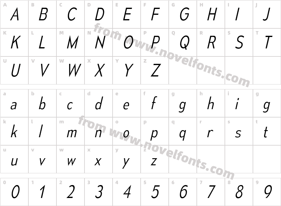 Mesmerize Sc Lt ItalicCharacter Map