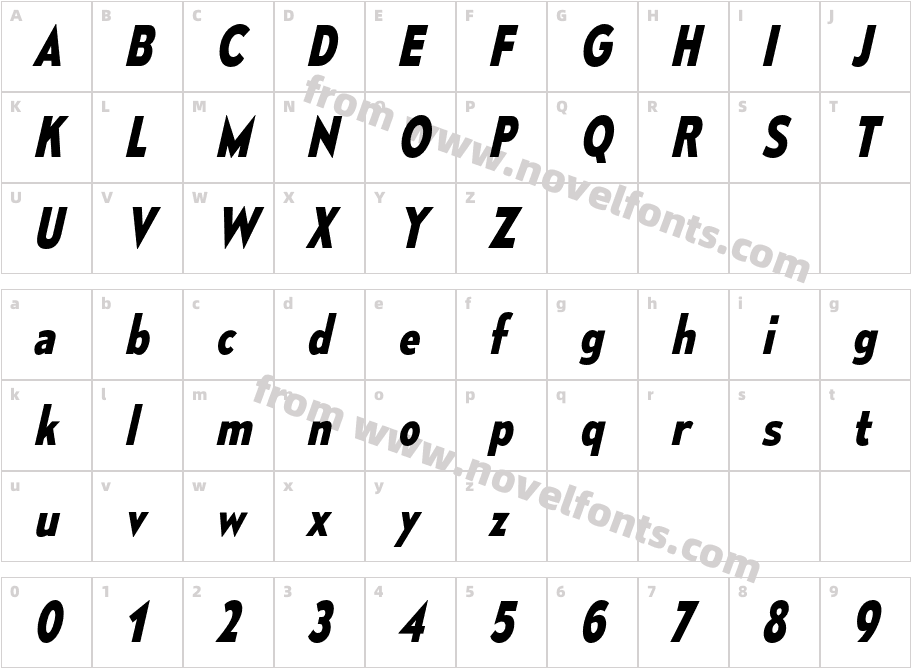 Mesmerize Sc Rg Bold ItalicCharacter Map