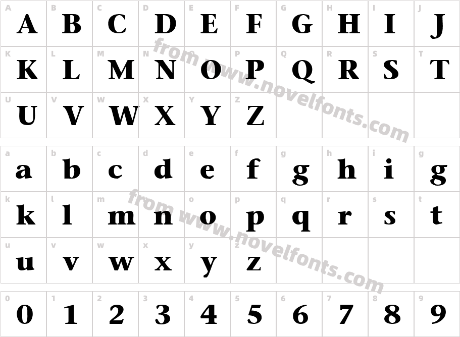 Mesouran Serif BlackS SiCharacter Map