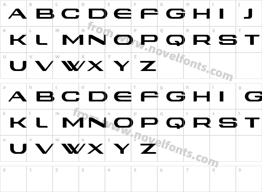 Angry Cyborg ExtendedCharacter Map