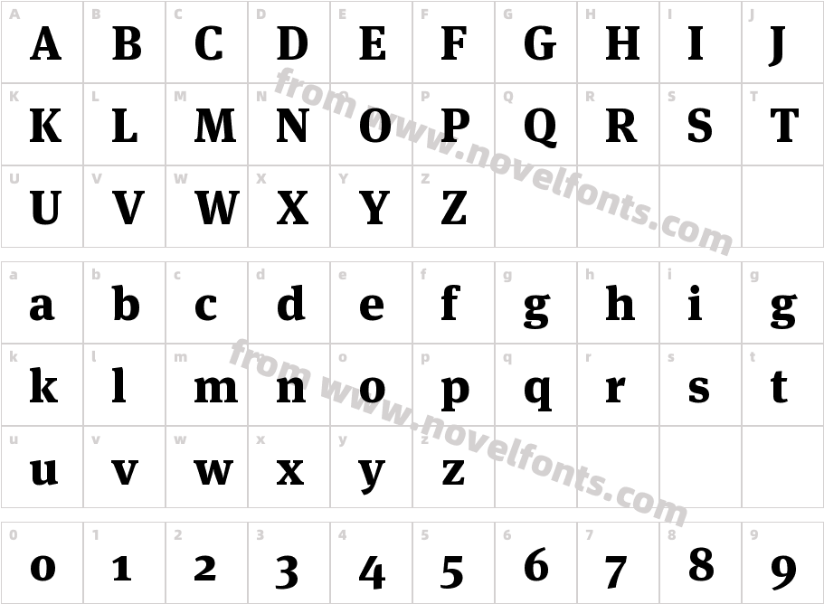 Meta Serif W05 ExtraboldCharacter Map