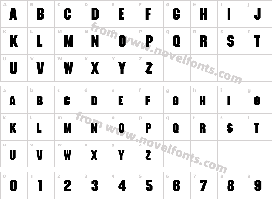 Metal Encasement BoldSWFTECharacter Map