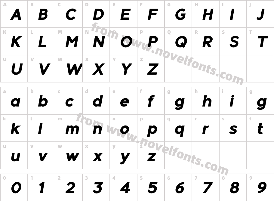 Meticula Extra Bold ItalicCharacter Map