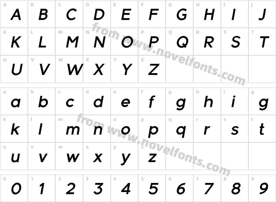 Meticula Semibold ItalicCharacter Map