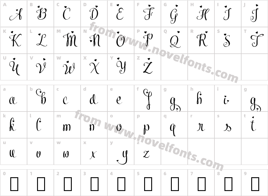 Meybi RegularCharacter Map