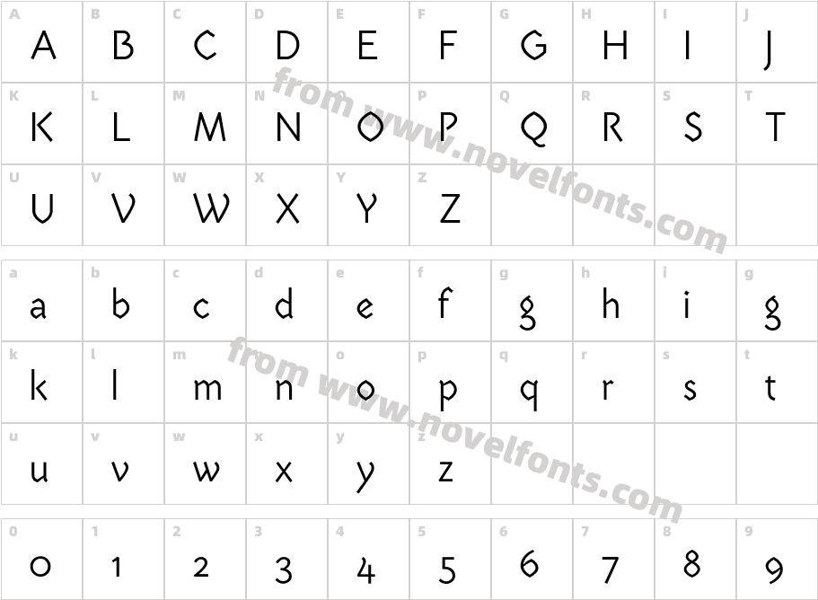 Mezalia Sans NormalCharacter Map