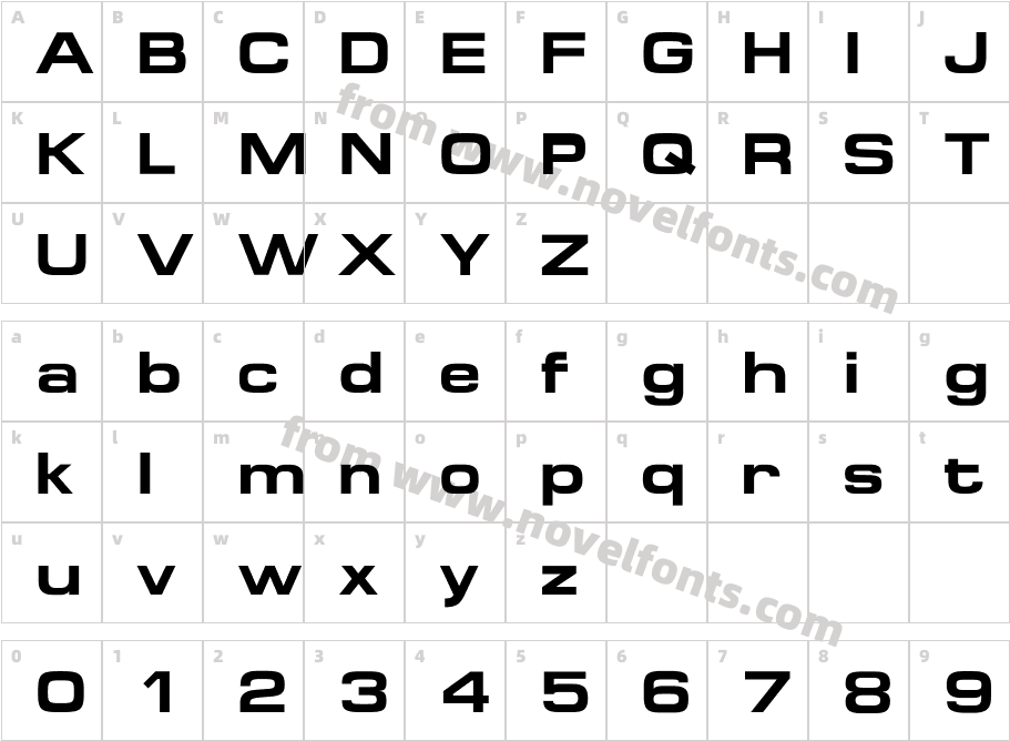 Micro ExtendFLF BoldCharacter Map