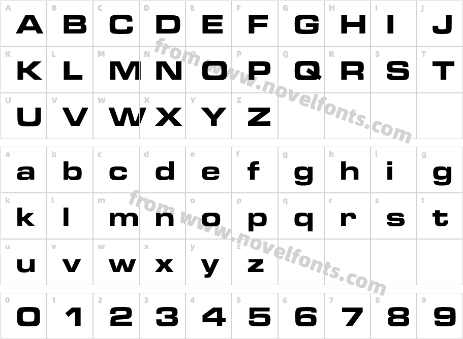 Microgramma ExtD BolCharacter Map