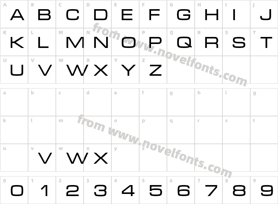 Microgramma NormalCharacter Map