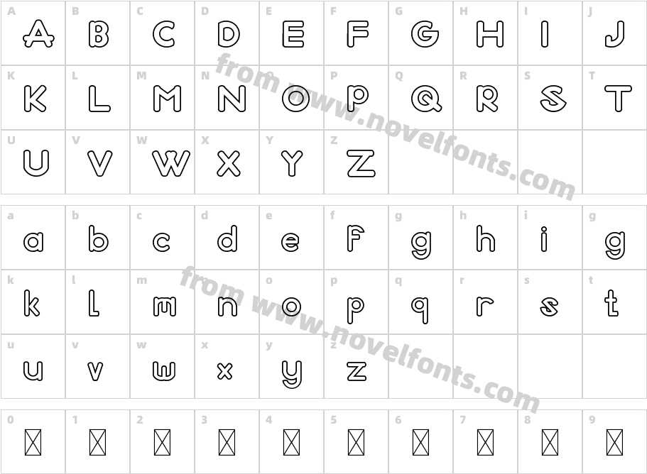 Midazzle Demo OutlineCharacter Map