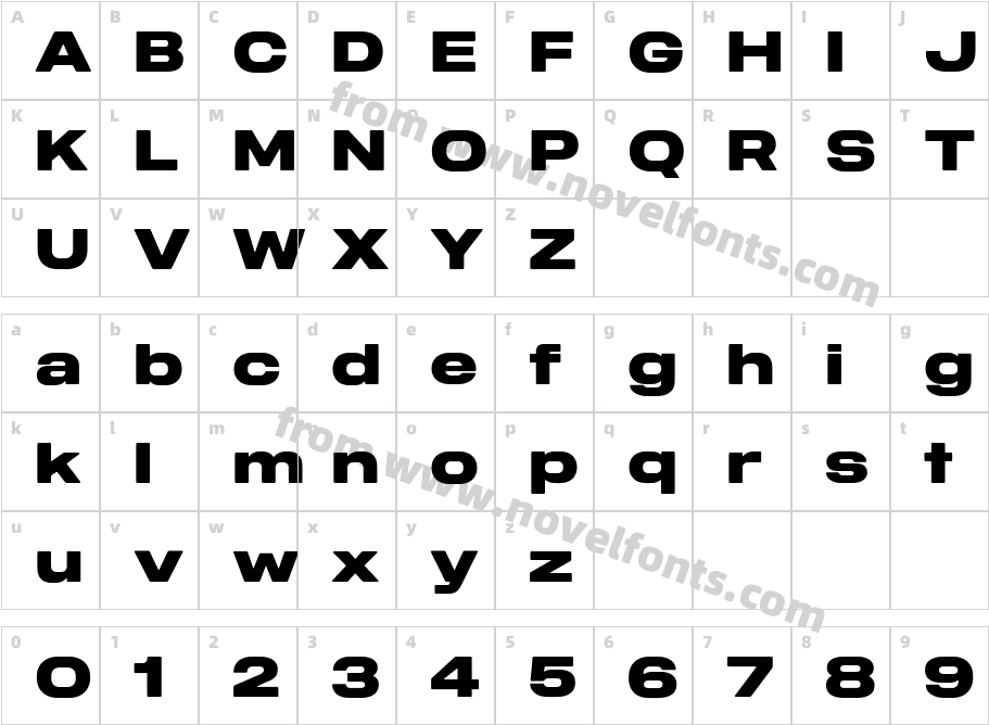 Midnight Sans RD Pro 48 HeavyCharacter Map