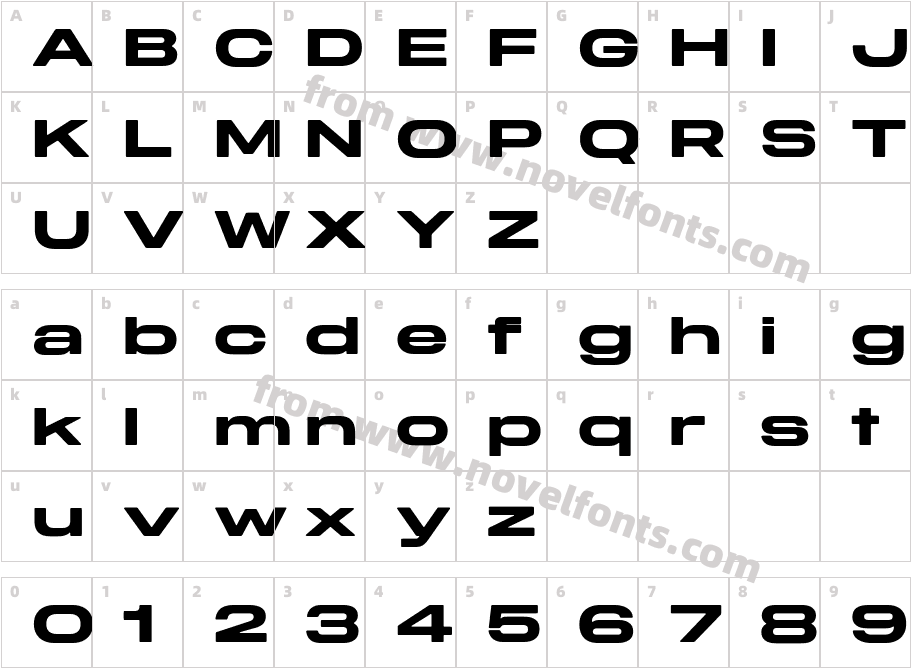 Midnight Sans RD Pro 60 BoldCharacter Map