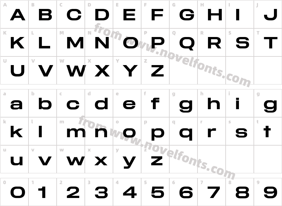 Midnight Sans ST Pro 48 SemiboldCharacter Map