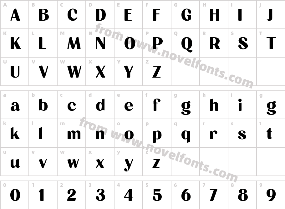 Milgran Semi CondensedCharacter Map